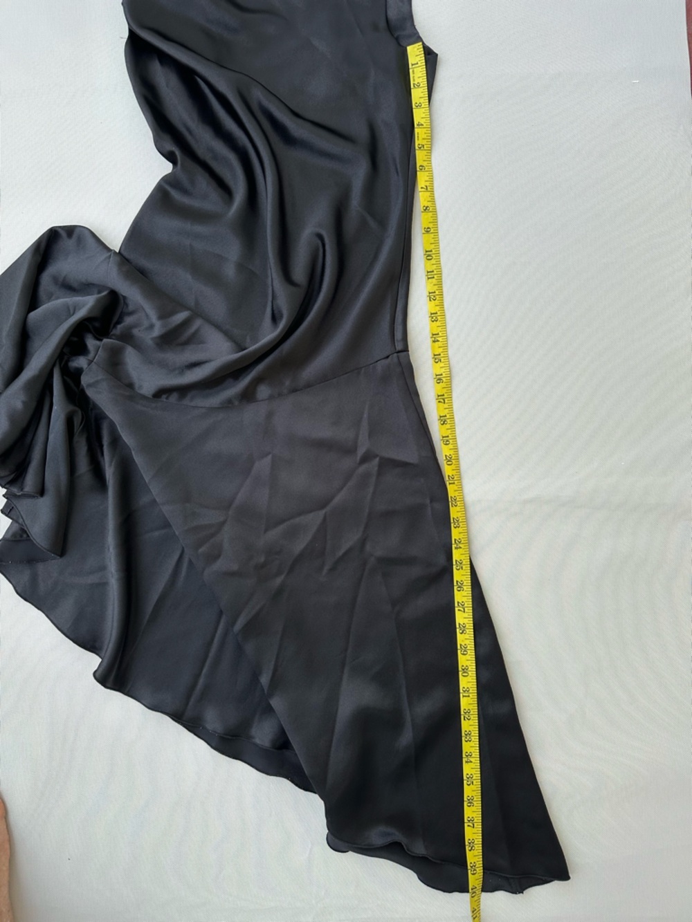 Black Satin Cocktail Dress Size 2 S.L. Fashions Cowl Neck Elegant Evening🖤 - Picture 9 of 11